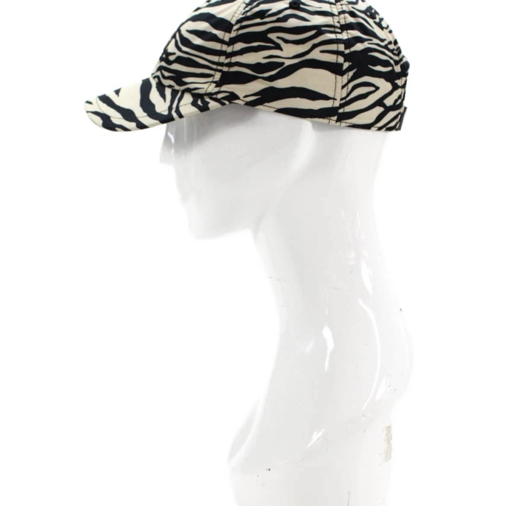 Rag & Bone Womens Textured Lined Zebra Printed Hat White OS LIKE NEW - Picture 5 of 9